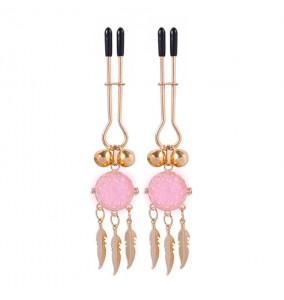LOVERING - Nipple Clips With Bells (Pink Light) 